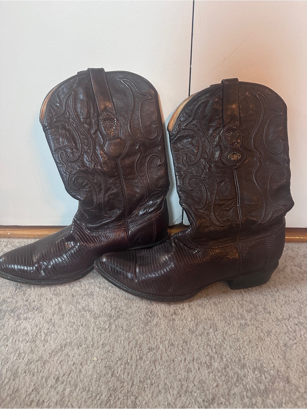 Los Altos Leather Cowboy Boots - Dark Brown